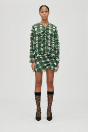 Stine Goya Asymmetric Gathered Ruffle Mini Skirt Skirt Checkered Wave