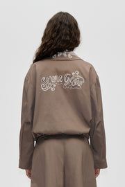 Stine Goya Blouson Eyelet Bomber Jacket Cherries On A Paisley