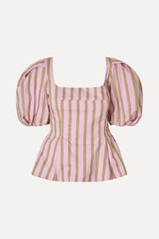 Stine Goya Blouson Sleeve Top Top Wallpaper Stripes