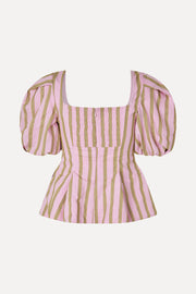 Stine Goya Blouson Sleeve Top Top Wallpaper Stripes