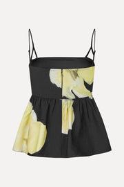 Stine Goya Floral Peplum Top Top Yellow Petunias