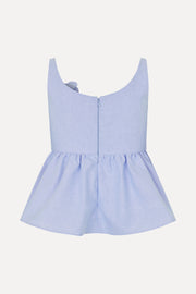 Stine Goya Floral Peplum Top Top Brunnera Blue