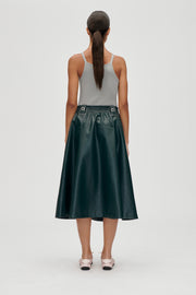 Stine Goya Gathered Waist Midi Skirt Skirt Dark Green
