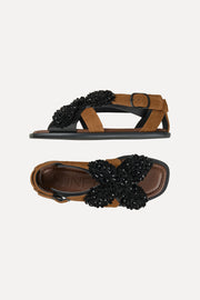 Stine Goya Grosgrain Cross Strap Sandal Footwear Black