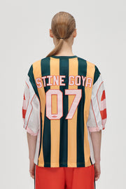 Stine Goya Jersey Snap Tee Top Multi Stripes