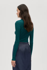 Stine Goya Long Sleeve Crewneck Top Jade Green