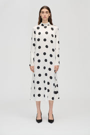 Stine Goya Long Sleeve Midi Dress Dress Black Dots