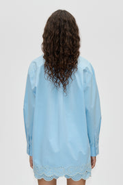 Stine Goya Long Sleeve Oversized Shirt Top Teapot Blue