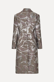 Stine Goya Long Sleeve Straight Coat Coat Abstract Foliage