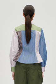 Stine Goya Pocket Peplum Shirt Top Multistripes Mix