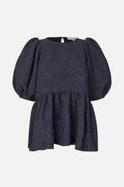 Stine Goya Puff Sleeve Peplum Top Top Garden Relief