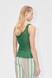 Stine Goya Scoopneck Tank Top Top Dark Green