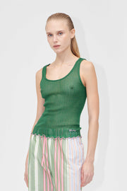 Stine Goya Scoopneck Tank Top Top Dark Green