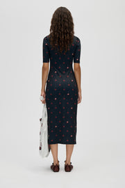 Stine Goya Short Sleeve Crewneck Midi Dress Dress Cherries