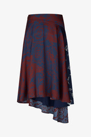 Stine Goya Skirt Asymmetric With Pleats Skirt Graphic Rose Burgundy
