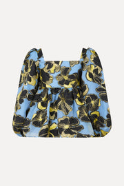 Stine Goya Square Neck Long Sleeve Top Top Blue Anemone Jacquard