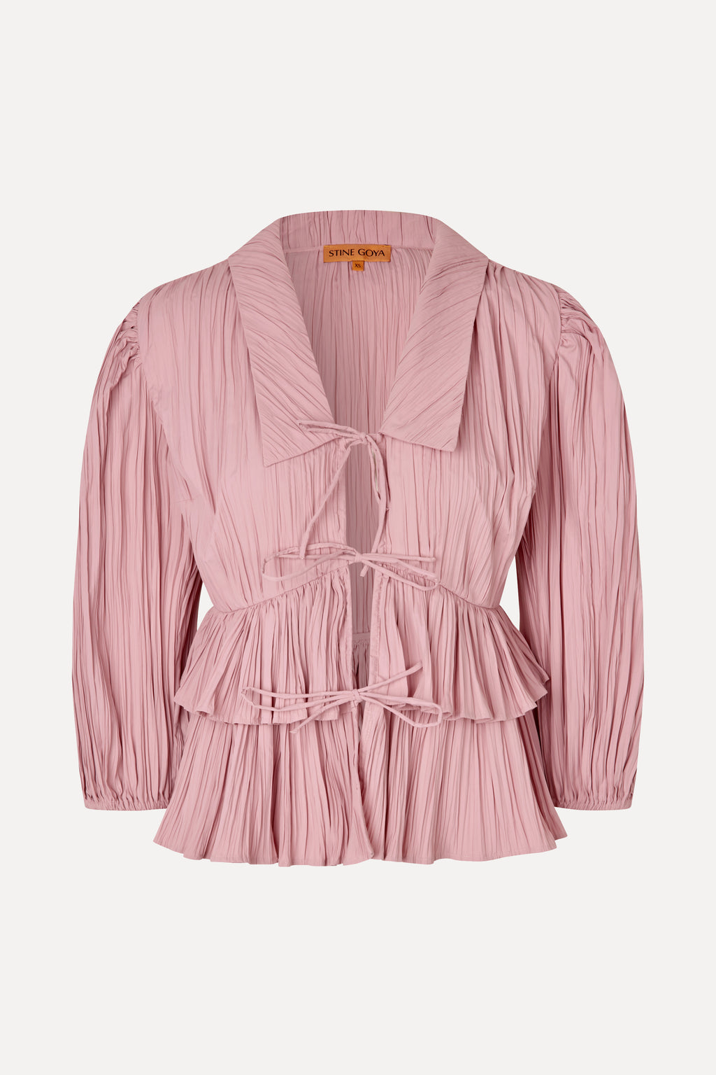 Balloon Sleeve Tie Top - Pink Nectar - Stine Goya