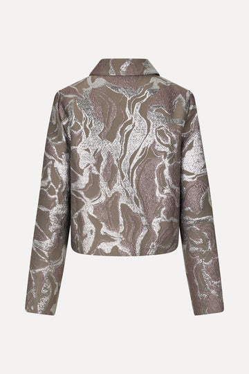 Stine Goya Boxy Straight Jacket Jacket Abstract Foliage
