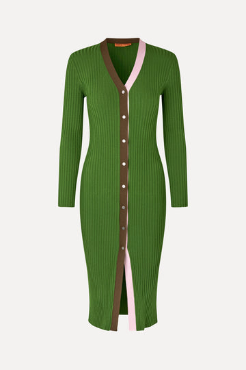 Stine Goya Cardigan Dress Dress Sage Green Multi