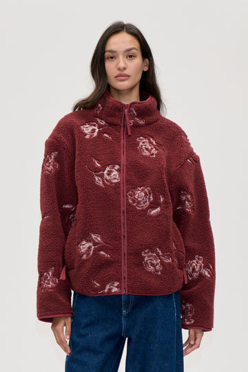 Stine Goya Casual Zipper Jacket Outerwear Sketch Of A Rose
