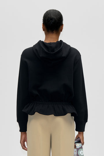 Stine Goya Cinched Waist Sweatshirt Top Black