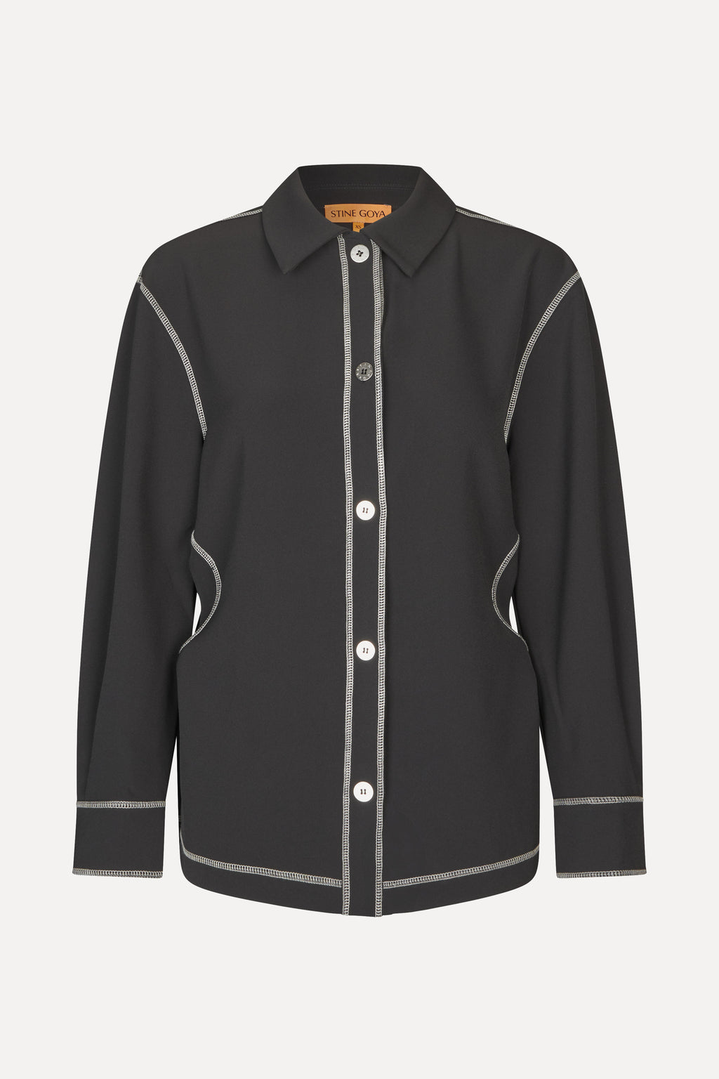 Stine Goya Circular Cut Out Adjustable Shirt - Black