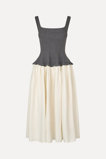 Stine Goya Corset Long Dress Dress Melange Grey / Cream