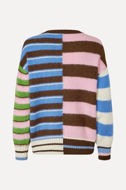 Stine Goya Crew Neck Sweater Knit Multistripes Mix