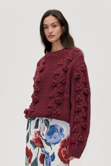 Stine Goya Crewneck Jumper Knit Flower Relief
