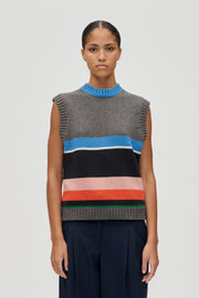 Stine Goya Crewneck Vest Knit Chunky Stripes