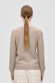 Stine Goya Crochet Trim Cardigan Knit Dark Oak