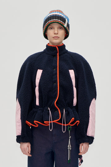 Stine Goya Dropped Shoulder Gathered Jacket Jacket Black Iris