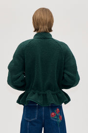 Stine Goya Dropped Shoulder Gathered Jacket Jacket Pine Green