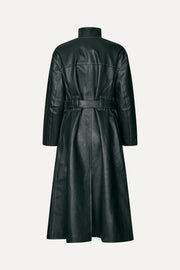 Stine Goya Dropped Shoulder High Collar Coat Outerwear Dark Green