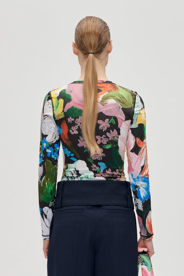 Stine Goya Elastic Long Sleeve Top Top Flowers Under The Sun