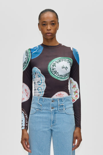 Stine Goya Elastic Long Sleeve Top Top The Platera