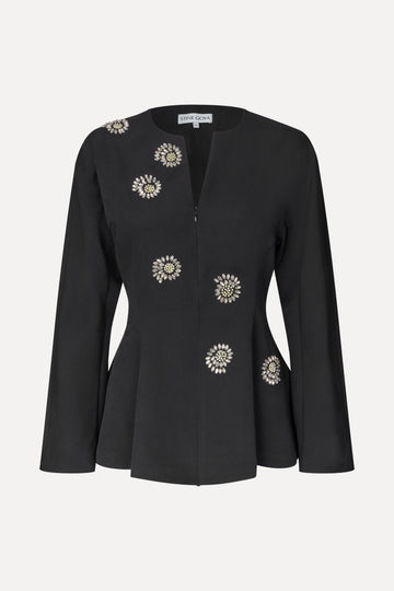 Stine Goya Flared Hem Zip-Up Top Top Pearl Of Order