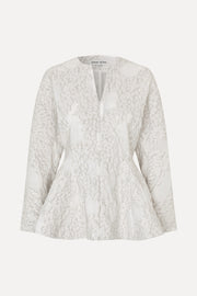 Stine Goya Flared Hem Zip-Up Top Top Stone Grey