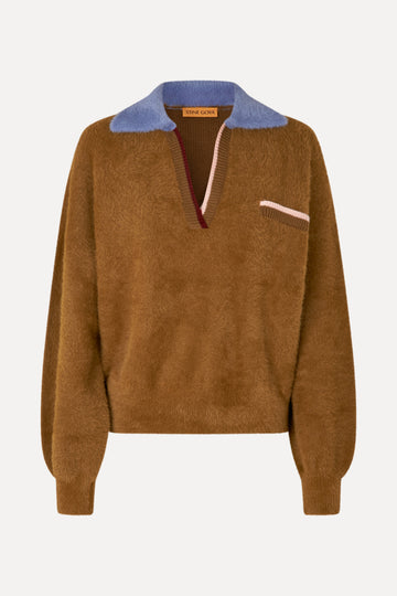 Stine Goya Knit Polo Knit Partridge Brown