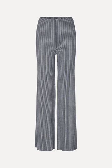 Stine Goya Long Flare Knit Pants Knit Soft Striped Rib