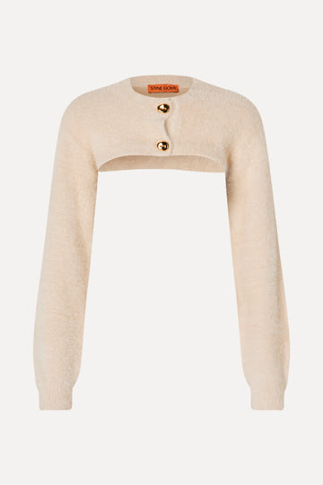 Stine Goya Long Sleeve Bolero Sweater Knit Cream