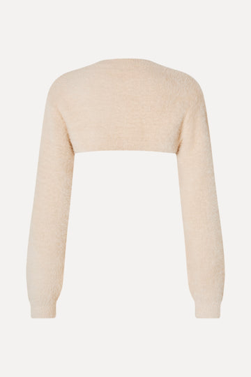 Stine Goya Long Sleeve Bolero Sweater Knit Cream