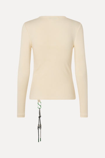 Stine Goya Long Sleeve Carabiner Rib Top Top White