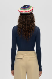 Stine Goya Long Sleeve Crewneck Top Midnight Navy