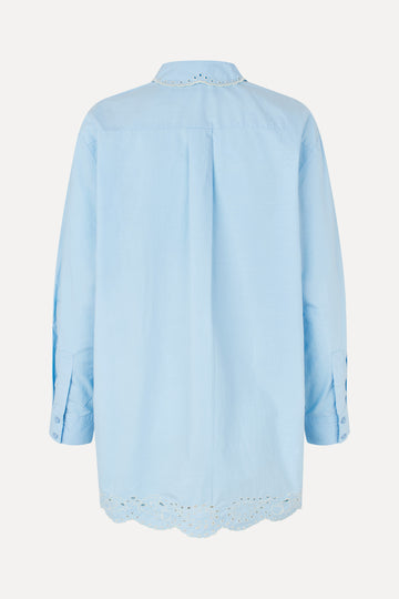Stine Goya Long Sleeve Oversized Shirt Top Teapot Blue