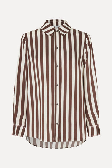 Stine Goya Long Sleeve Shirt Top Ivory Stripes