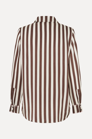 Stine Goya Long Sleeve Shirt Top Ivory Stripes