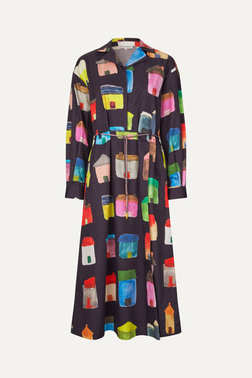 Stine Goya Long Sleeve Workwear Midi Dress Dress Refugios