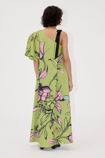 Stine Goya One Sleeve Maxi Dress w/Bow Strap Dress Pencil Garden