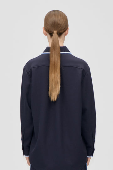 Stine Goya Pocket Oversized Shirt Top Parisian Night